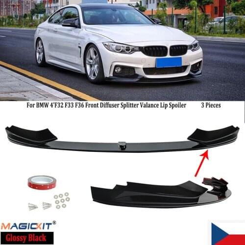 MagicKit FOR BMW F32 F33 F36 PERFORMANCE FRONT DIFFUSER SPOLIER SPLITTER GLOSS BLACK