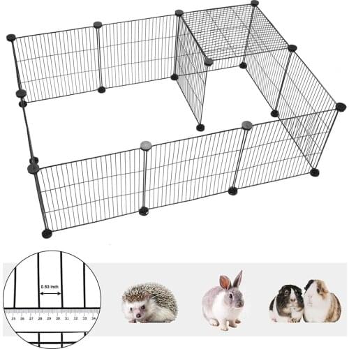 12PCS Pet Playpen Crate Iron Fence Puppy Kennel House Exercise Training Puppy Kitten Space Dog Rabbits Small Animals Cage