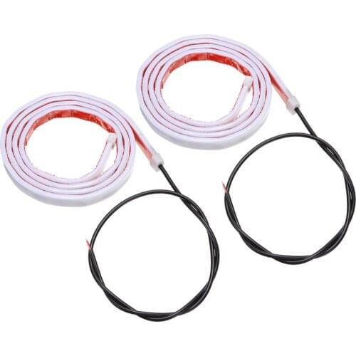 Mayitr 2pcs Auto Car Door Open Warning Lamp Flashing Red White 144 LED Lights Strip Anti-collision Accessories