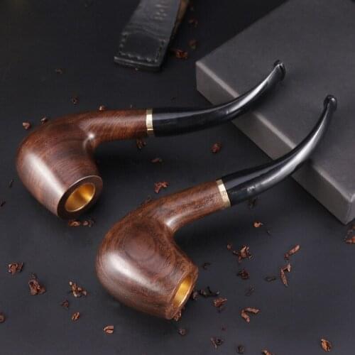 Multipurpose Ebony Wood Smoking Pipes Tobacco Pipe 9mm Filter Wooden Pipe Gift for Men