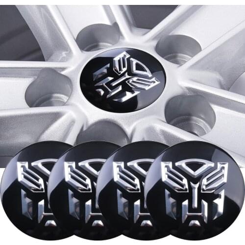 4pcs Auto Man Transformers Car tire Wheel Center sticker Hub Cap Badge Decals For Renault lada Jaguar Hubcap Audi BMW Nissan