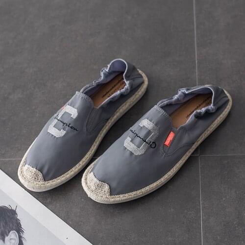 2021 New Summer And Autumn Mens Canvas Shoes Korean Style Breathable One-Step Casual Shoes Fashion Comfortable Fisherman Shoes