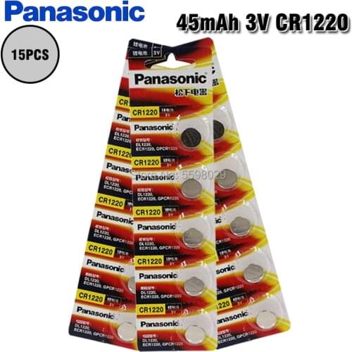 15PCS/lot PANASONIC Original CR1220 Button Cell Battery 3V Lithium Batteries CR 1220 for Watch Toys Computer Calculator Control