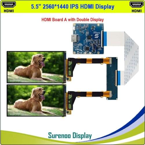 5.5" 2K 1440*2560 Sharp IPS LCD Module Monitor Display Screen Panel LS055R1SX04 LCM with HDMI MIPI Board Double Dual or Single