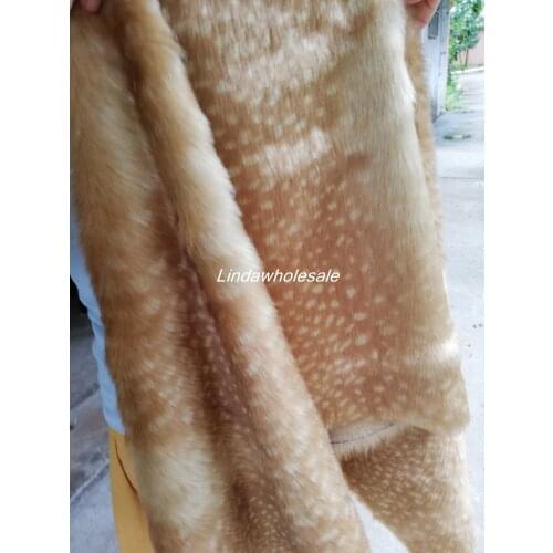 Faux fur fabric,Deer point print plush fabric Christmas moose velvet deerskin clothing toy material,160*45cm(half yard)/pcs