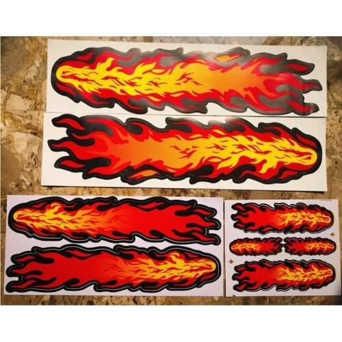 WL 3 Size Car-styling PVC Waterproof Flame Pattern Universal Red Fire Stickers For Car Body Fender Decoration Automobile Decal