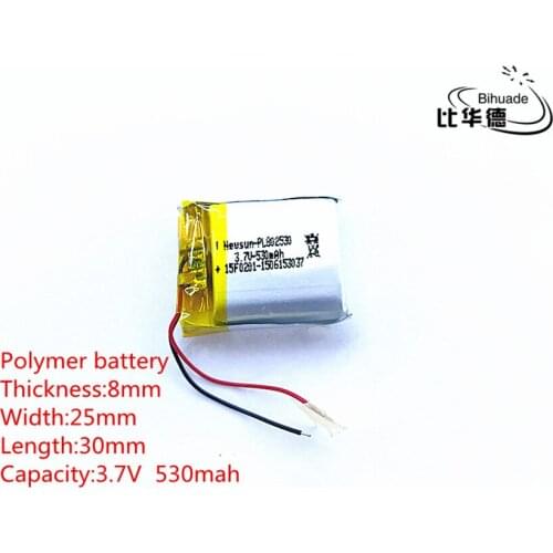 5pcs 3.7V,530mAH,802530 PLIB polymer lithium ion / Li-ion battery for GPS,mp3,mp4,mp5,dvd,bluetooth,model toy mobile bluetooth