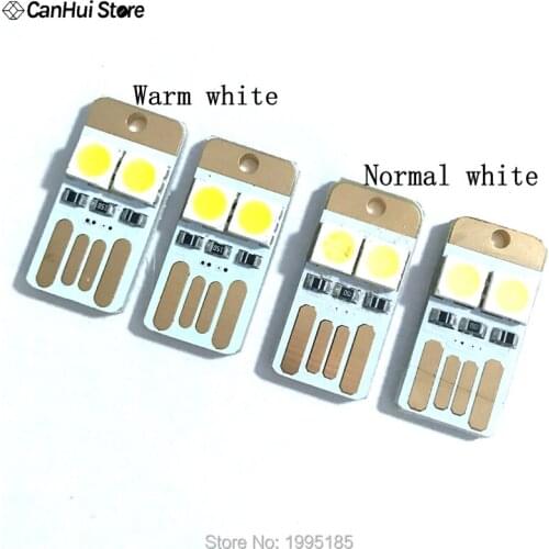 10PCS/Lot Portable Mini USB light Power 2 LED Night Light 5050 chips led Lamp white Light For Power Bank Computer Laptop Double