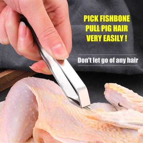 Pull Feather Device Stainless Steel Forceps Plier for Pig Chicken Meat Epilation Clip Fur Remover Seafood Tools Kitchen