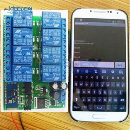 DC 12V 4/8 Channel Relay Module Bluetooth Wireless Control Switch for Android Smart Mobile Phone App Control Momentary Interlock