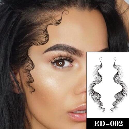 DIY Hair Edges Tattoo Sticker Baby Broken Hair Pony Tail Styles Temporary Tattoos Waterproof Template Sleek Bangs Posted Tatoos