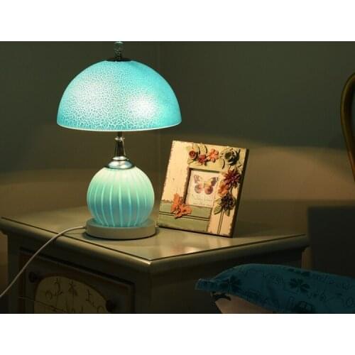 Modern simple desk lamp creative study bedroom glass desk lamp wedding celebration glass warm bedside feeding LED color lamp