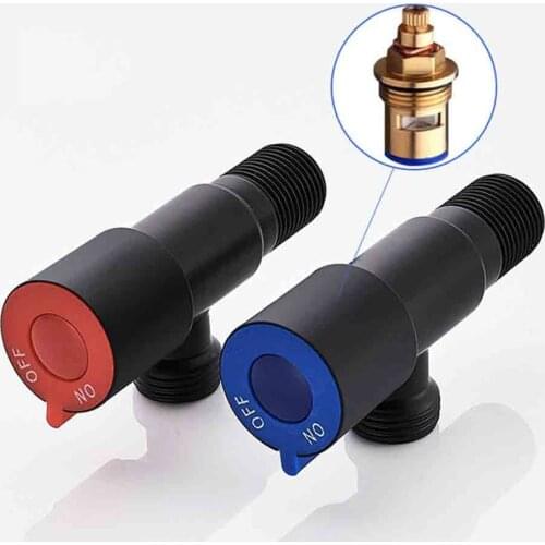 SUS304 Stainless Steel Black Paint Angle Valve for Kitchen Bathroom Toilet Cold and Hot Water Stop Valve