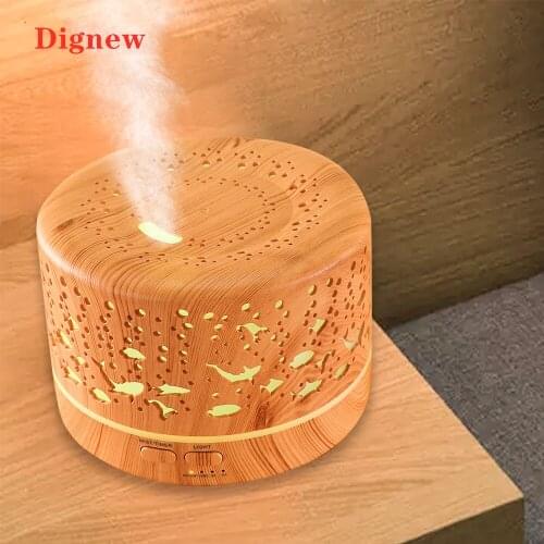 700ml Aroma Essential Oil Diffuser Air Humidifier Underwater World Wood Grain Mist Maker 7Color Light Change For Home Bedroom