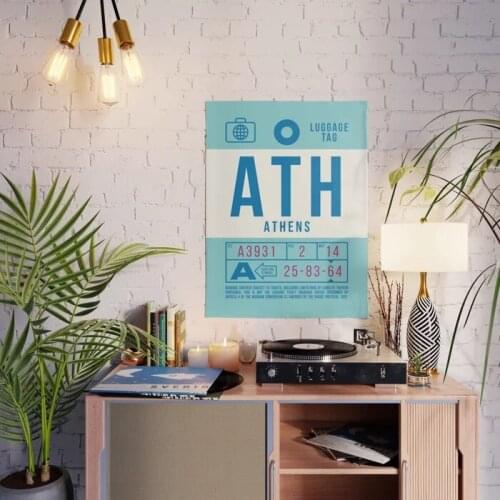 Wall Art Modular Canvas Retro Airline Luggage Tag Pictures Home Decor Cartoon Painting Prints Poster Living Room Cuadros Frame