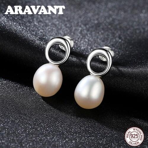 Pearl Earrings Genuine Silver 925 Sterling Silver Earrings Pearl Jewelry For Women Wedding Gifts