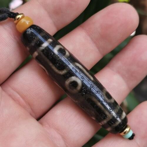 1pcs Wholesale Natural Agate Dzi Bead Necklace Nine Eyes Old Object Antique Turquoise Amber Mans Womans Tibetan Ethnic Jewelry