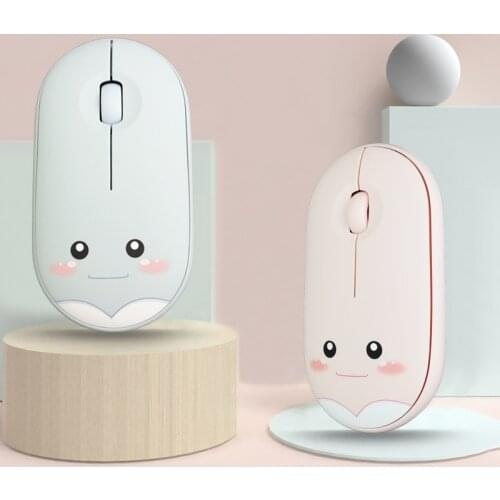 2.4G Wireless + Bluetooth 5.0 Dual Mode Mouse Rechargeable Silent Computer Mice 3D 1200dpi Cute Cartoon USB Mause For PC Laptop