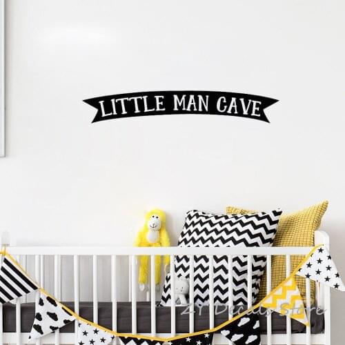 2 pcs Little Man Cave Wall Decal Boys Bedroom Toys Playroom Wall Art Stickers Decals Vinyl Home Decor Nursery Door Sticker S764