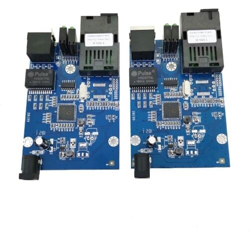 20 Pairs FTTH 1 Pair Gigabit Fiber Optical Media Converter 1000Mbps 5-12V Single Mode Single Fiber SC Port PCBA