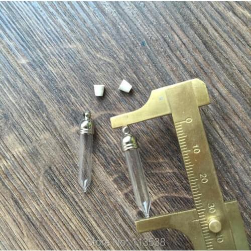 20pcss/lot 33*5mm transparent bullet oil perfume glass vial pendant charm necklace wishes tube glass bottle jewelry finding