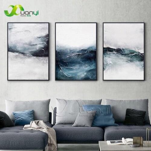3 Pcs Abstract Seascape Canvas Painting Sea Wave Wall Picture For Living Room Home Decoration Cuadros Canvas Art Modern Painting