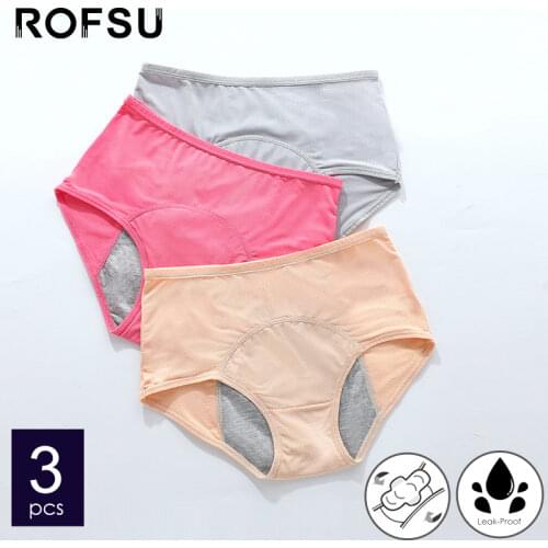 3pcs Womens Menstrual Panties Plus Size Leak-Proof Period Underpants Nylon Breathable Mesh Menstruation Briefs 6XL/7XL Lingerie