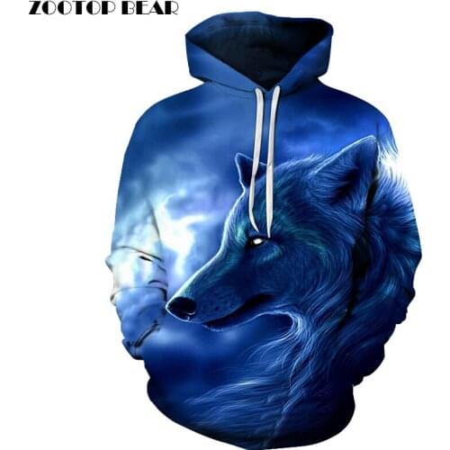 Wolf 3d Hoodies Fashion Animal Hoodie Men Women Sweatshirts Drop Ship Quality Pullover Fashion Tracksuits Brand Hoody Male Coats