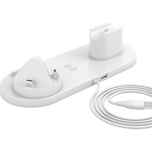 6 in 1 Multifunction Wireless Charger with 7-Port USB Type-C for Samsung for Huawei for iPhone for AirPods for Apple Watch