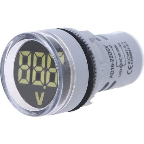 AC 60-500V 22mm Digital Voltmeter Voltage Gauge Monitor Indicator Signal Lights
