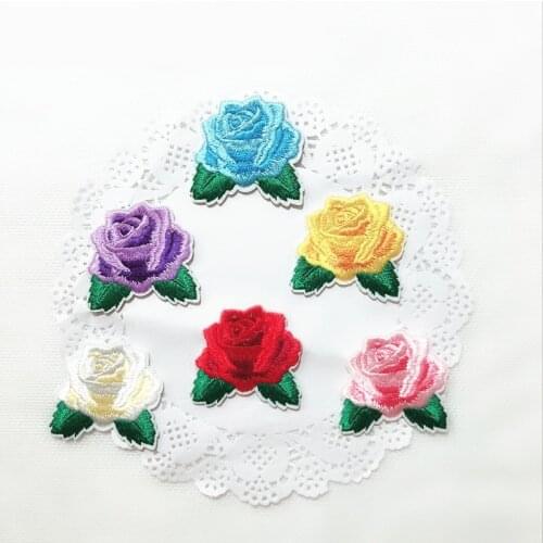 Exquisite Plants Roses Flower Applique Embroidery Patch wholesale Clothes and coats Iron on Sew on Patch Craft Embroidered Decor