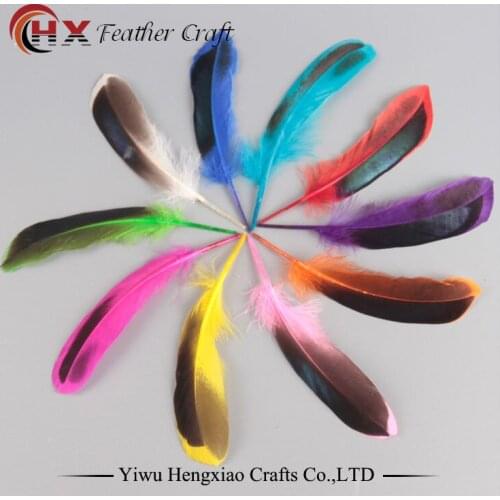 Free shipping bulk sale 50pcs 10-15cm dyed colors mix wild duck plumage feathers for jewelry craft hair accessories making