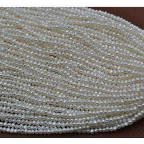 Free Shipping wholesale 10 Qty small beads real freshwater pearl 2-3mm white loose strings