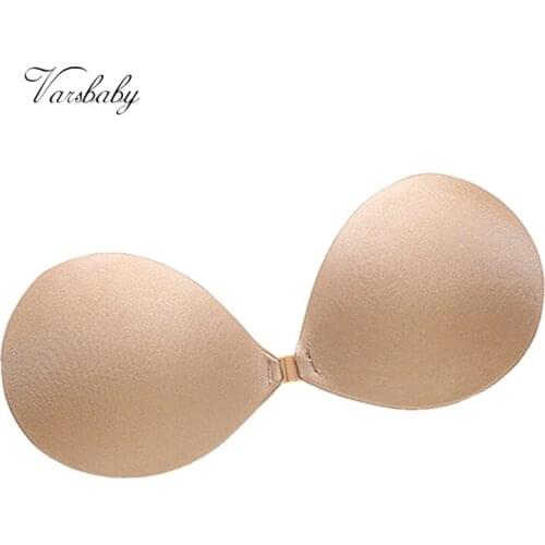 Varsbaby front closure push up adhesive invisible sexy underwear seamless silicone wire free strapless bra