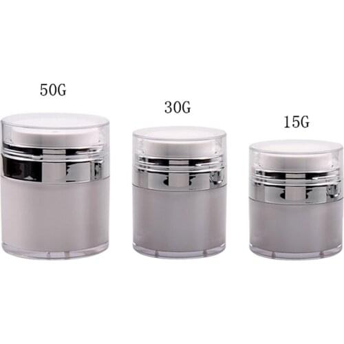 Airless Cream Containers Empty Plastic Jar Travel Bottle Pressing Pick Cosmetic Container Refillable Makeup Packaging Pot Box