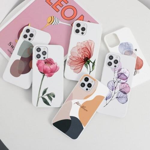 Flower Phone Case For iPhone 12 Pro XS Max Mini XR X 6S 6 7 8 Plus SE 2 10 Soft TPU Shell For iPhone 11 Pro Max Cover Funda Bags