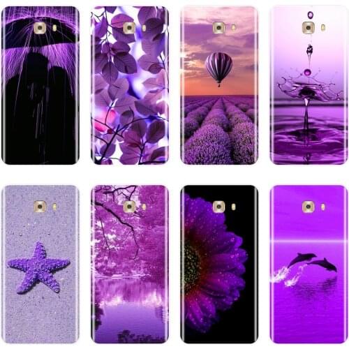 Back Cover For Samsung Galaxy C5 C7 C8 Purple Flower Star Floral Silicone Soft Phone Case For Samsung Galaxy C9 C7 C5 Pro Case