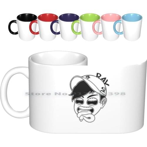 Rav-Black & White Ceramic Mugs Coffee Cups Milk Tea Mug Cringe Basic Simple Black White Black And White No Color Plain Rav