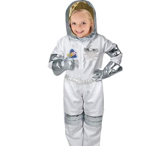 Kids Astronaut Costumes Spaceman Jumpsuit Flight Dress Up With Helmet Astronaut Role Play Rocket Space suit Cosplay Party Game