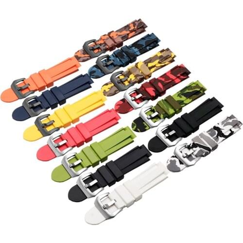 Quality silicone watchband 24*16mm colorful wristband Replacement rubber strap For Timex T2N739 T2N721 720