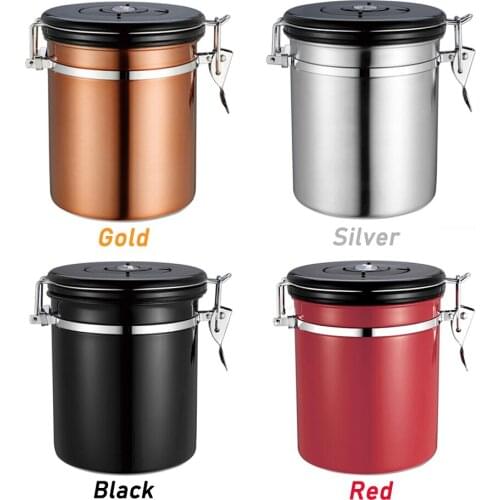 Stainless Steel Sealed Pot Tea Coffee Sugar Kitchen Storage Canister Jar Pot Set Home Storage Cafe Bean Seasoning can rganizaer