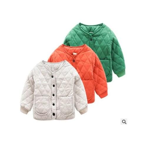 Fall clothes toddler baby girls coat kids winter single breasted button up jacket outwear cotton pockets 3 to 8 yrs