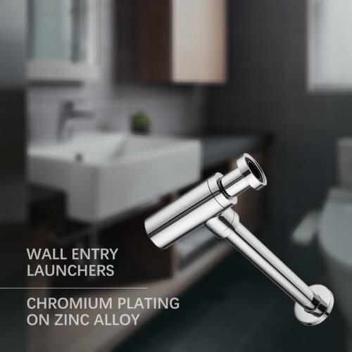 Bathroom Basin Bottle Trap Pop Up Drain Stopper with Overflow Sink Drain Kit Siphon Waste P-TRAP Drain Chrome