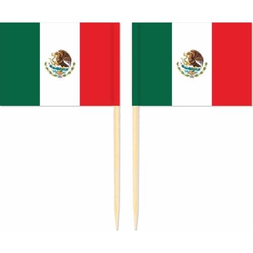 Mexico Toothpick Flag 3.5X2.5CM Cake Topper Party Cupcake Wedding Baby Shower Supplies Lovely Baking Dessert Decorations