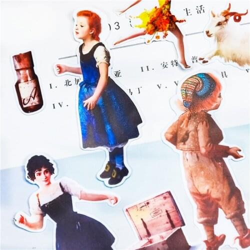 22pcs cute Vintage Victorian Stickers Decorative Stickers Scrapbooking Stick Label Diary Stationery Album Journal Stickers