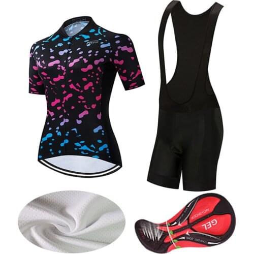 Fashion Summer Cycling Jersey Set Women 2021 Bicycle Clothes BIB Gel Shorts Female Road Bike Clothes MTB Dress Sport Suit Dress