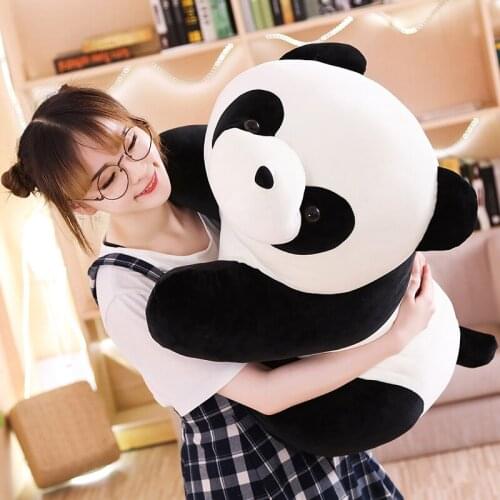 55cm Kawaii Giant Panda Plushie Stuffed Soft Plush Lovely Panda Pillow Cushion Birthday Gifts for Girls Accompany Doll Kids Toys