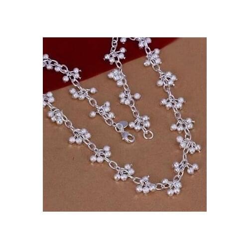 N198 Wholesale Shining Necklaces For Women Silver Color 925 Fashion Fashion Jewelry Purple Bean Necklace /afiaiwpa Afmaiwta