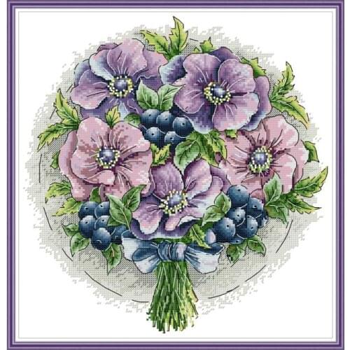 Bouquet-Berries cross stitch kit aida 14ct 11ct count print canvas cross stitches needlework embroidery DIY handmade