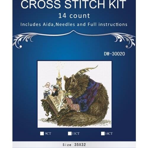 Top Quality Cute Lovely Counted Cross Stitch Kit Le Calligraphe The Calligrapher Cat Kitty Write Book Nimue